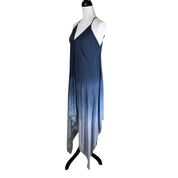 Viola Parrocchetti Navy Blue Ombre Anita Strappy Halter Vacation Maxi Dress - Picture 2 of 8